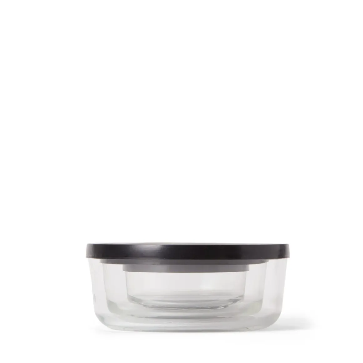 Burk Glas Lock 0,8L Låg Svart