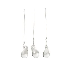 Juldekoration Glasdroppe 3-p Klarglas