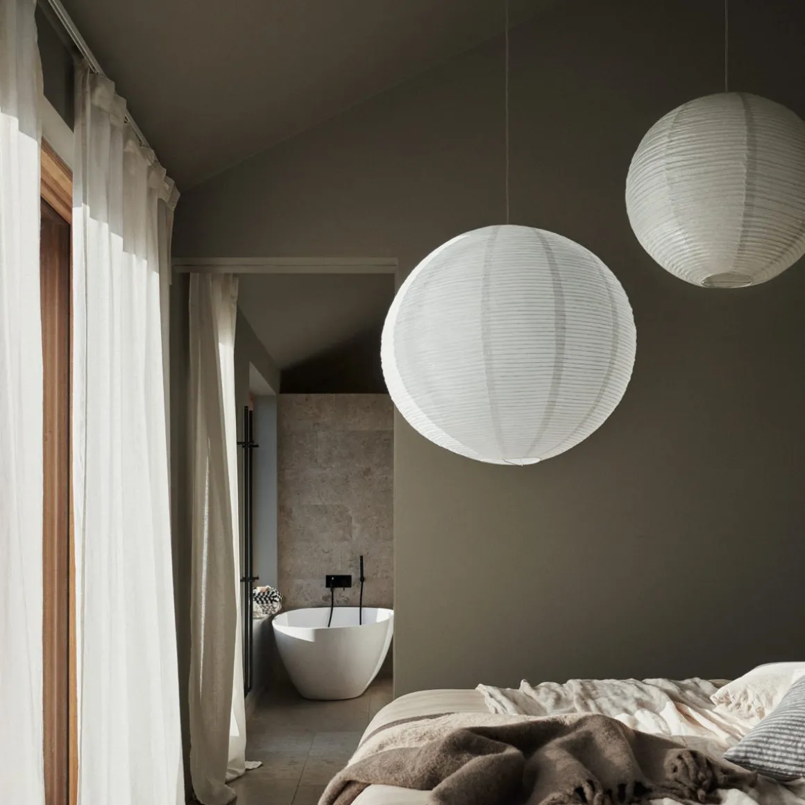 Lampskärm Rispapper Luna 80cm Vit