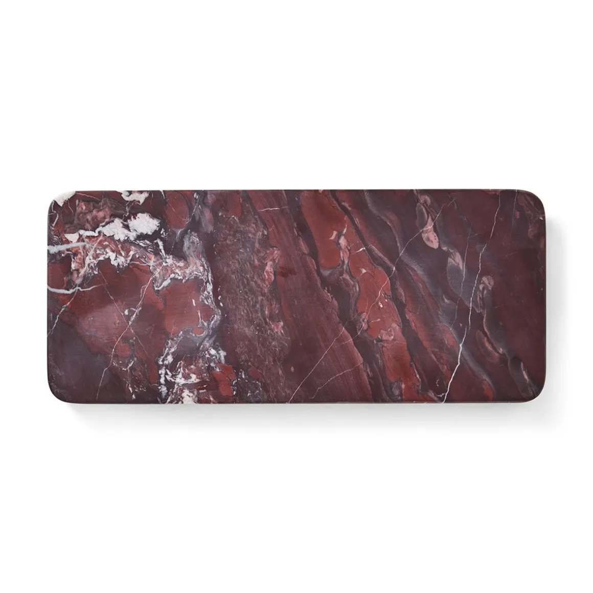 Serveringsbräda 35x15cm Marmor Vinröd