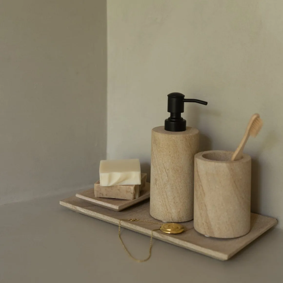 Tvålfat 9x12cm Marmor Sand